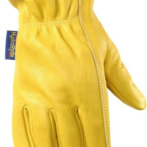 Guantes de trabajo de cuero resistentes al agua, piel de vaca, parche de palma, tecnología HydraHyde, mediano (1201M) Guantes de trabajo de cuero resistentes al agua, piel de vaca, parche de palma, tecnología HydraHyde, mediano (1201M)