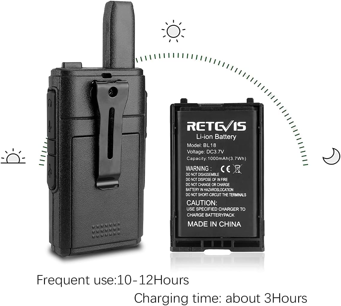 Retevis Walkie talkies RT18 – Paquete de 20 radios de 2 vías, Walkie Talkies de largo alcance, PTT dual, cable de carga USB 2 en 1, VOX, clip de