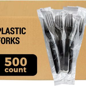 500 unidades 3 tenedores de plástico resistentes envueltos individualmente, paquete comercial MEGA (caja de 5100 unidades) 500 unidades 3 tenedores de plástico resistentes envueltos individualmente, paquete comercial MEGA (caja de 5100 unidades)