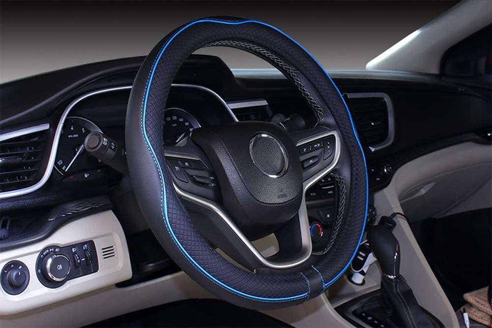 Mayco Bell piel de microfibra- Funda para volante para coche, NegroAzul