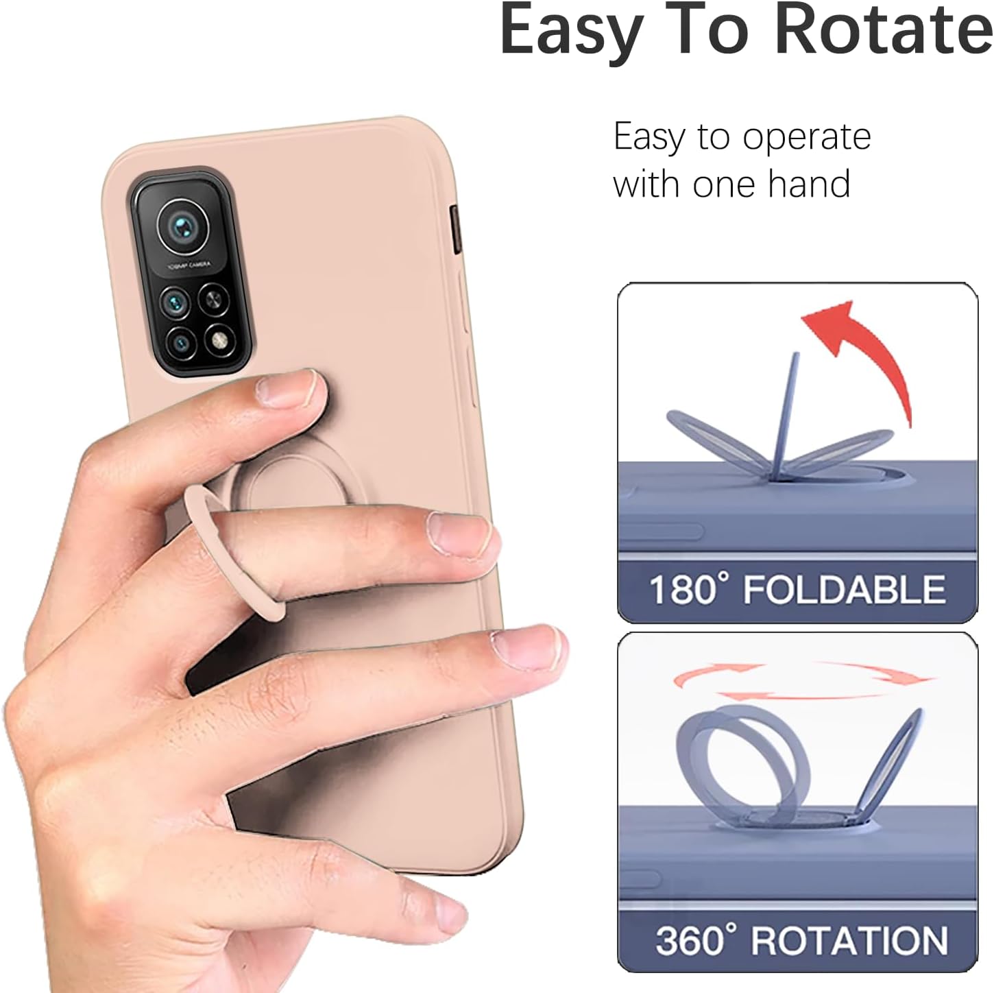 Funda compatible con Xiaomi Mi 10T Pro con soporte de anillo verde, funda para teléfono Xiaomi Mi 10T Pro, funda de silicona líquida con forro de