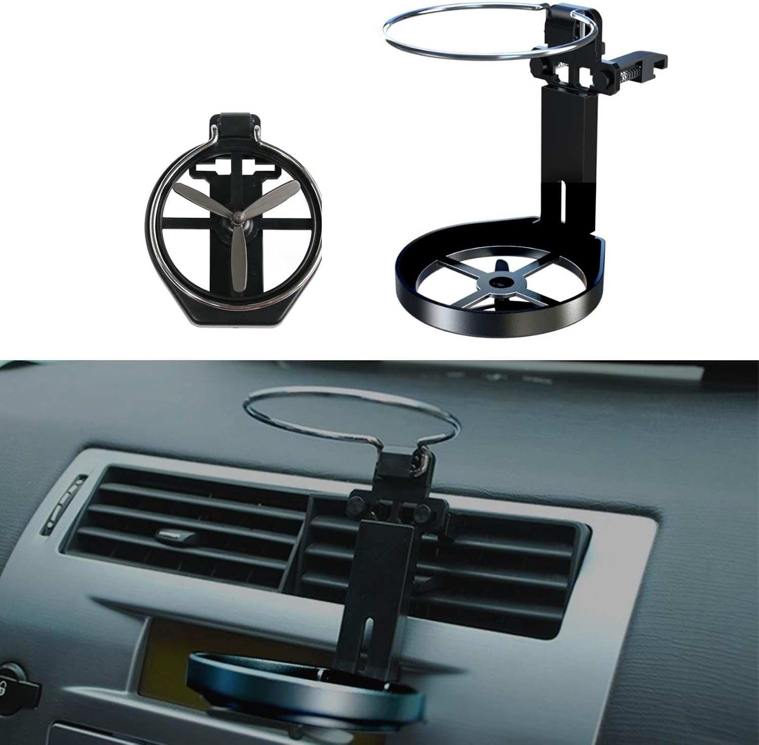 ZKFAR 1 soporte para tazas de automóvil, 4.6 x 3.5 x 3.1 pulgadas, soporte de botella plegable ajustable con resortes, soporte universal