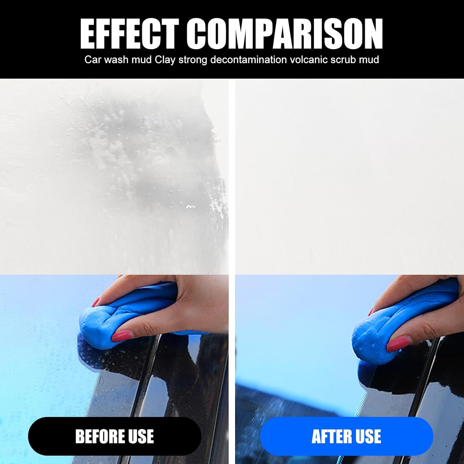 jokormo 2 PCS Car Detail Clean Tool Kit, Excellent Toughness, Improve Clean Efficiency, Universal Rectangle Durable Reused Automotive Wash Clay Bar