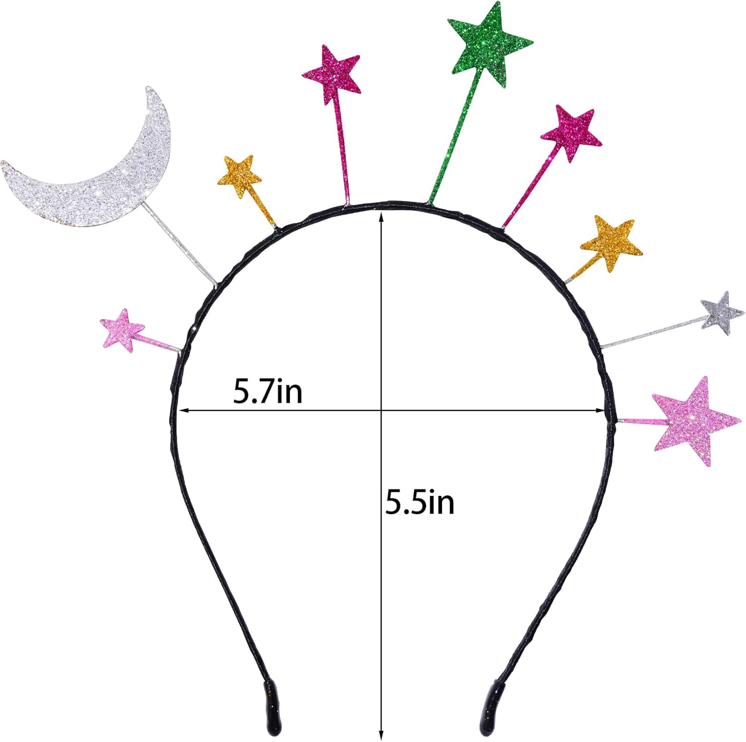 Diadema de estrella y luna, 4 piezas, diadema de estrella, diadema de estrella, diadema de luna para fiesta de cumpleaños