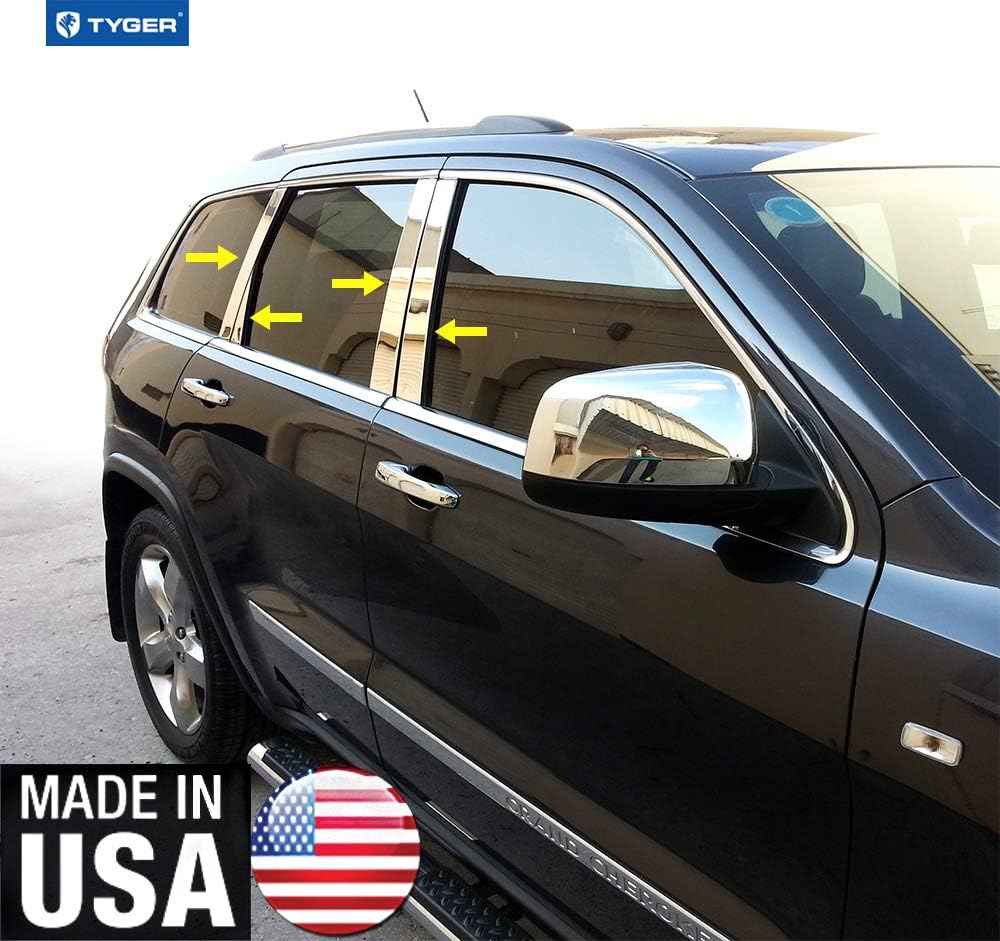 Fabricado en Estados Unidos. Compatible con Jeep Grand Cherokee 2011-2020 de 8 piezas con poste de pilar de pieza recta