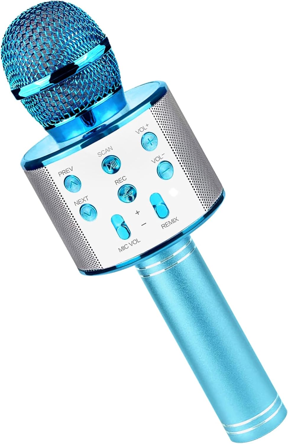 Justcool Micrófono de karaoke para niños, micrófono inalámbrico Bluetooth 5 en 1, micrófono de karaoke portátil de mano con altavoz, grabadora de