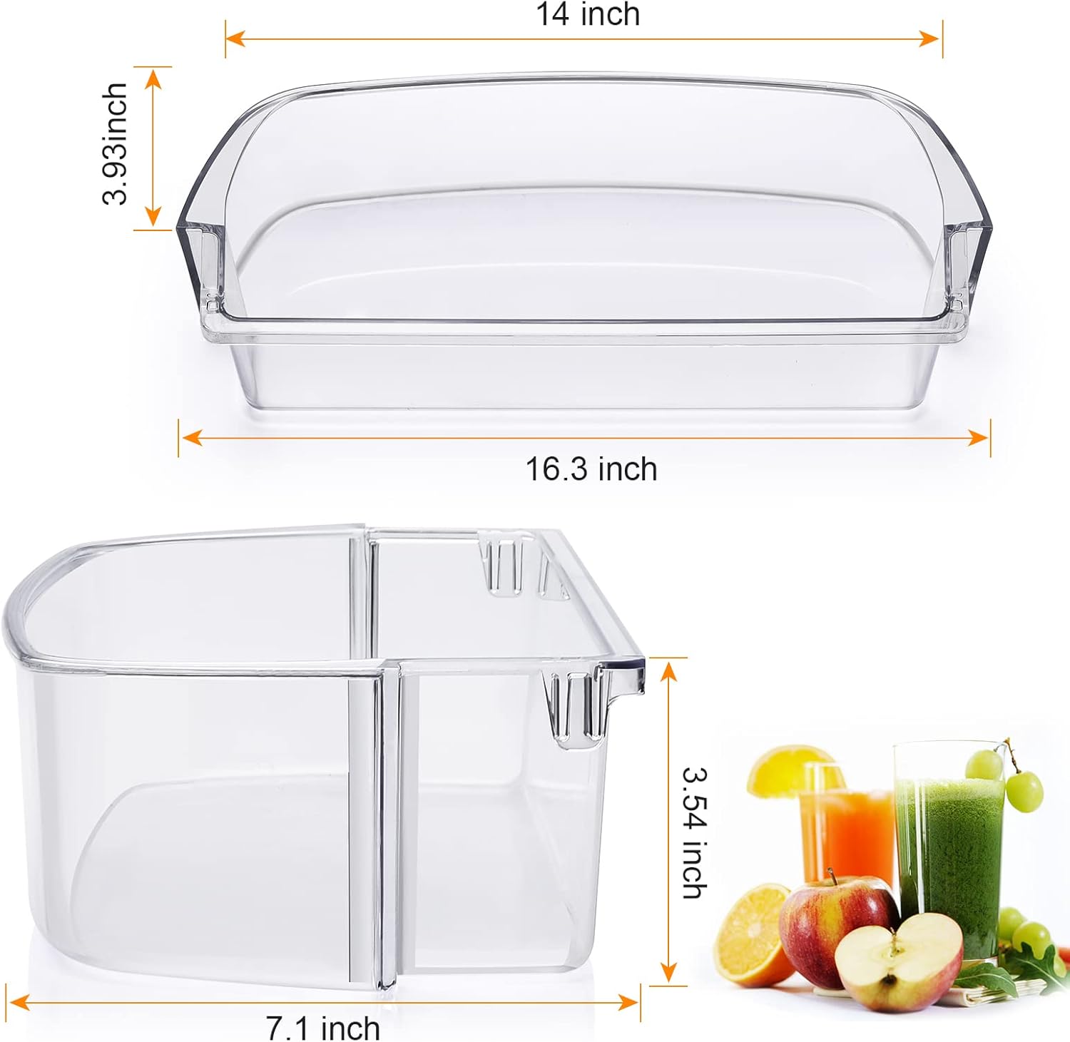 Estante para puerta de refrigerador WPW10710203 compatible con Whirlpool W10710203 W10463668 W10451871 (paquete de 2)