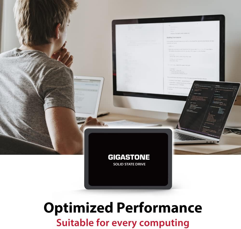 Gigastone SATA SSD de 120 GB, paquete de 30 unidades SSD de 2.5 pulgadas 3D NAND SSD interno SLC Velocidad de aumento de caché de 500 MBs unidades