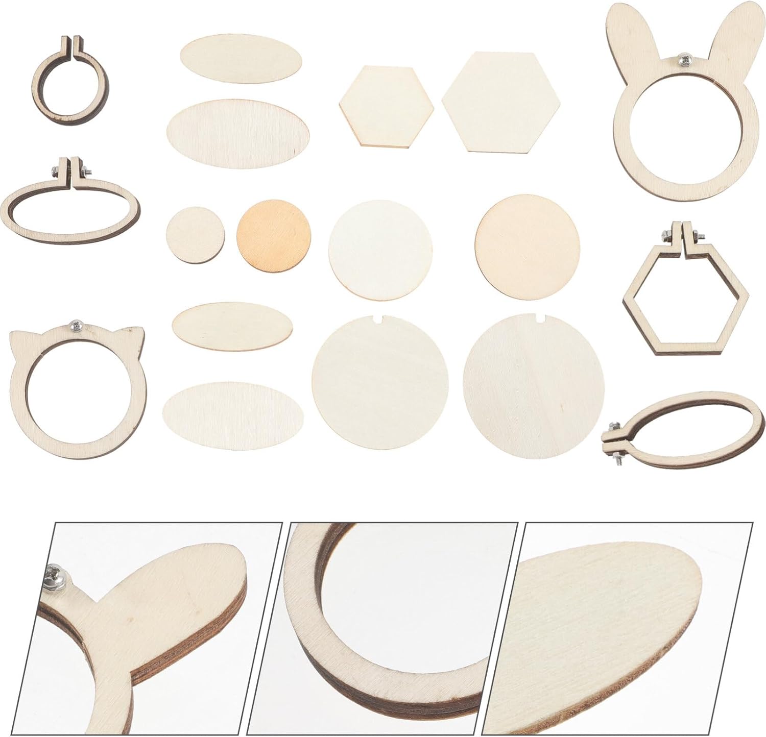 EXCEART 6 anillos de decoración en miniatura, aros de bordado, marco de punto de cruz, círculos bordados para manualidades, mini aros de bordado,