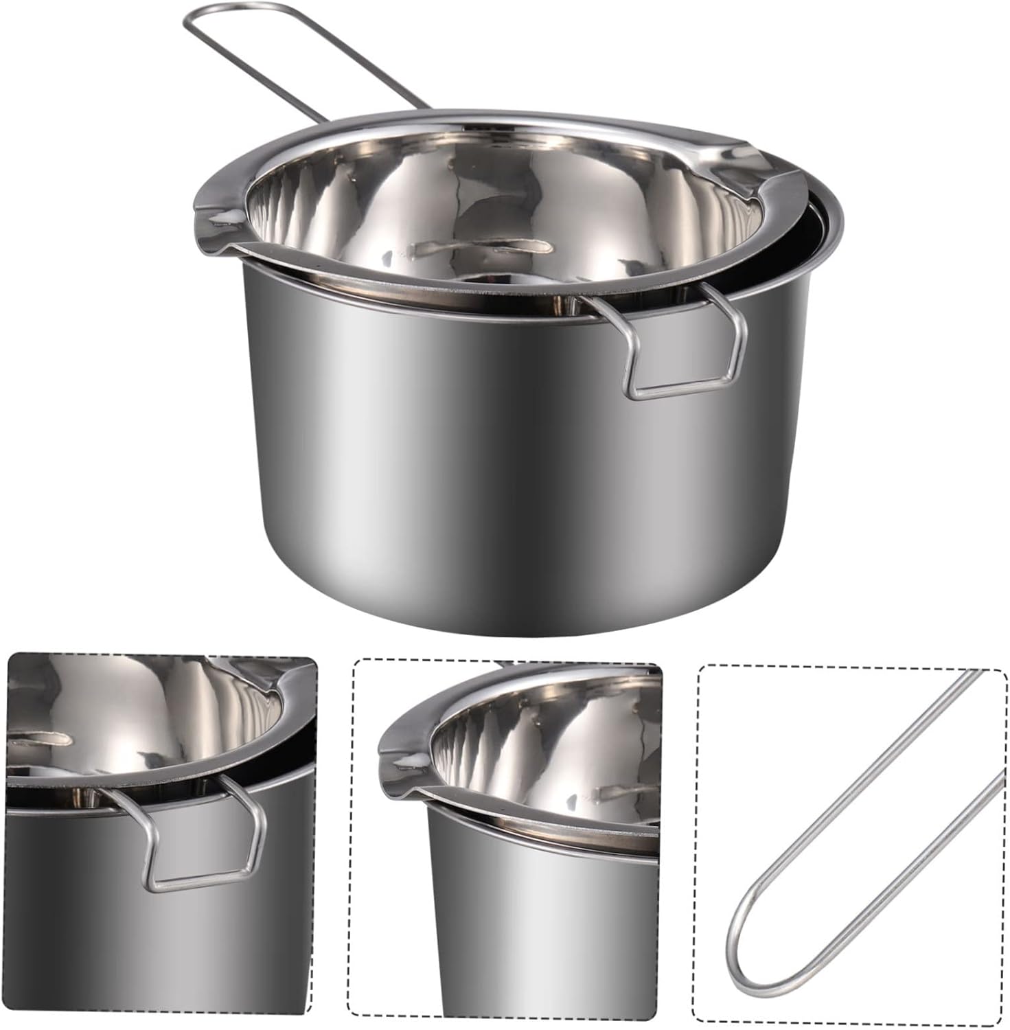 ABOOFAN 3 juegos de velas de mesa de olla de fusión, caldera de leche, molde de para resina, calderas dobles para estufa, caldera doble, olla de