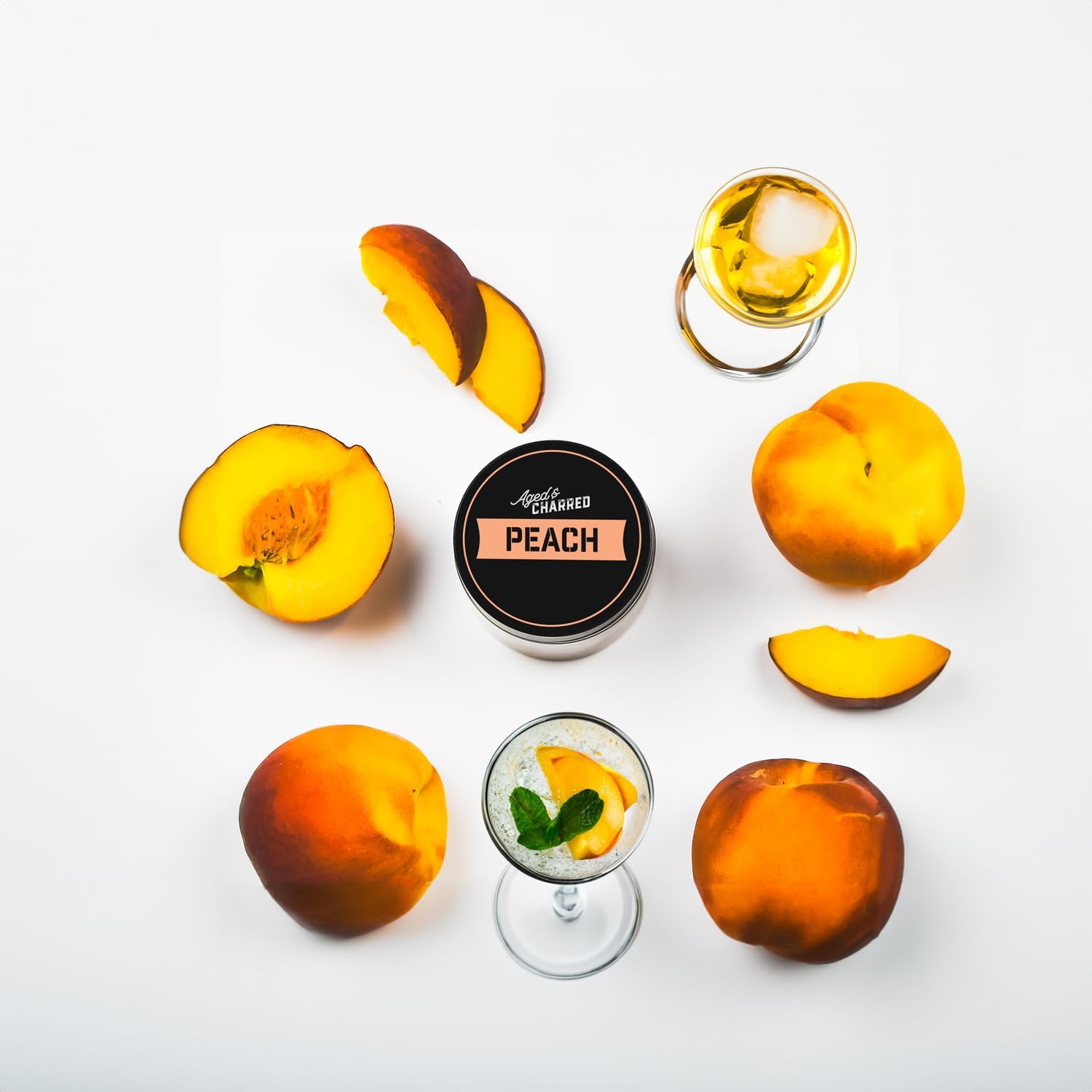 Aged & Charred Fruit Pack – Chips de madera para ahumador de cóctel, paquete de 4 frutas manzana, cereza, melocotón, pera para bebidas, chips de