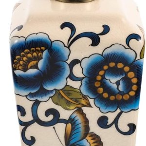 Zerodeko Dispensador de jabón de cerámica vintage, dispensador de loción líquida vacía floral, dispensador de jabón para platos de mano, dispensador Zerodeko Dispensador de jabón de cerámica vintage, dispensador de loción líquida vacía floral, dispensador de jabón para platos de mano, dispensador