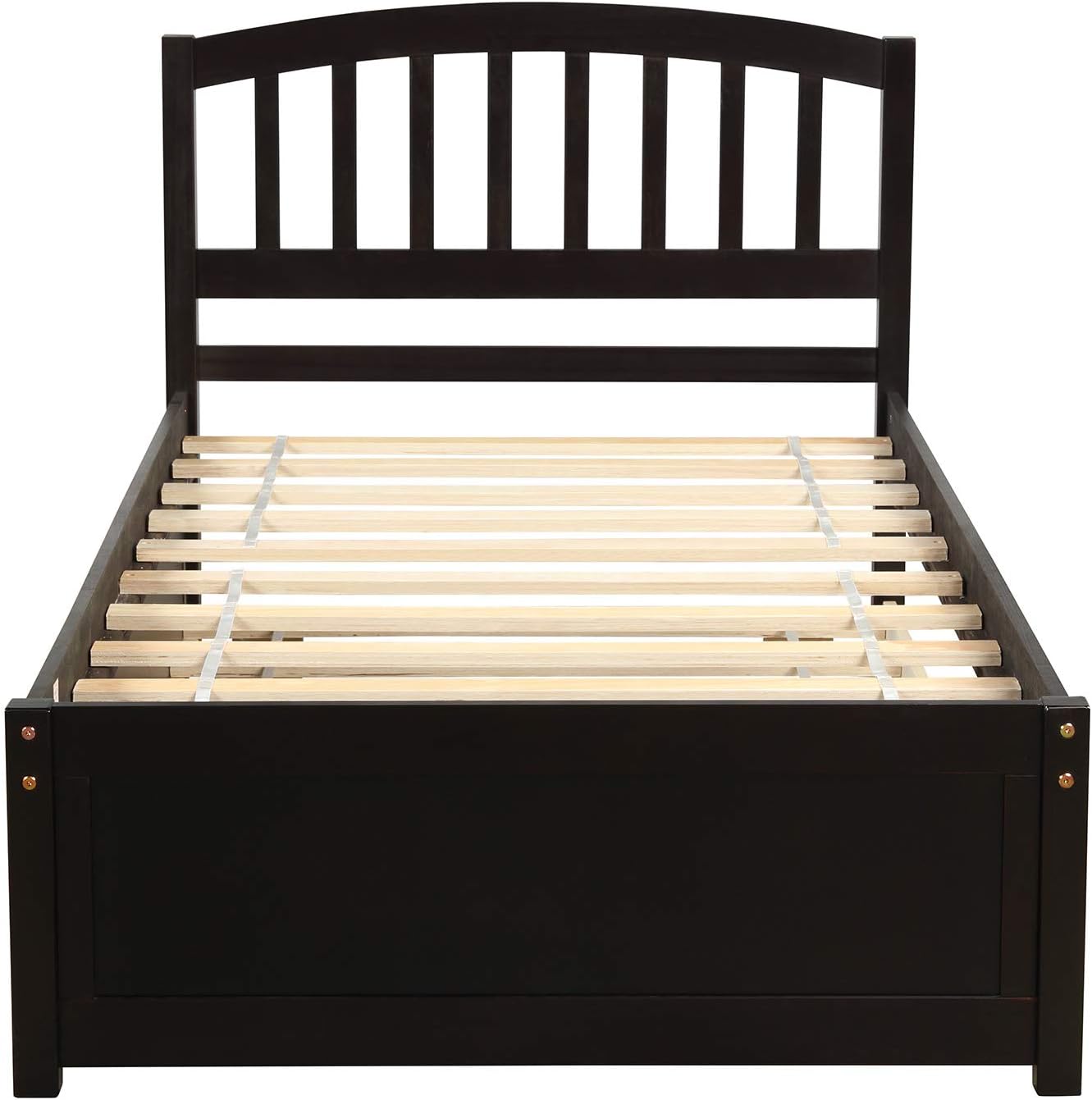 Harper & Bright Designs Cama individual con cama nido, cama individual de plataforma de madera con cabecera y base de colchón estribo, fuerte