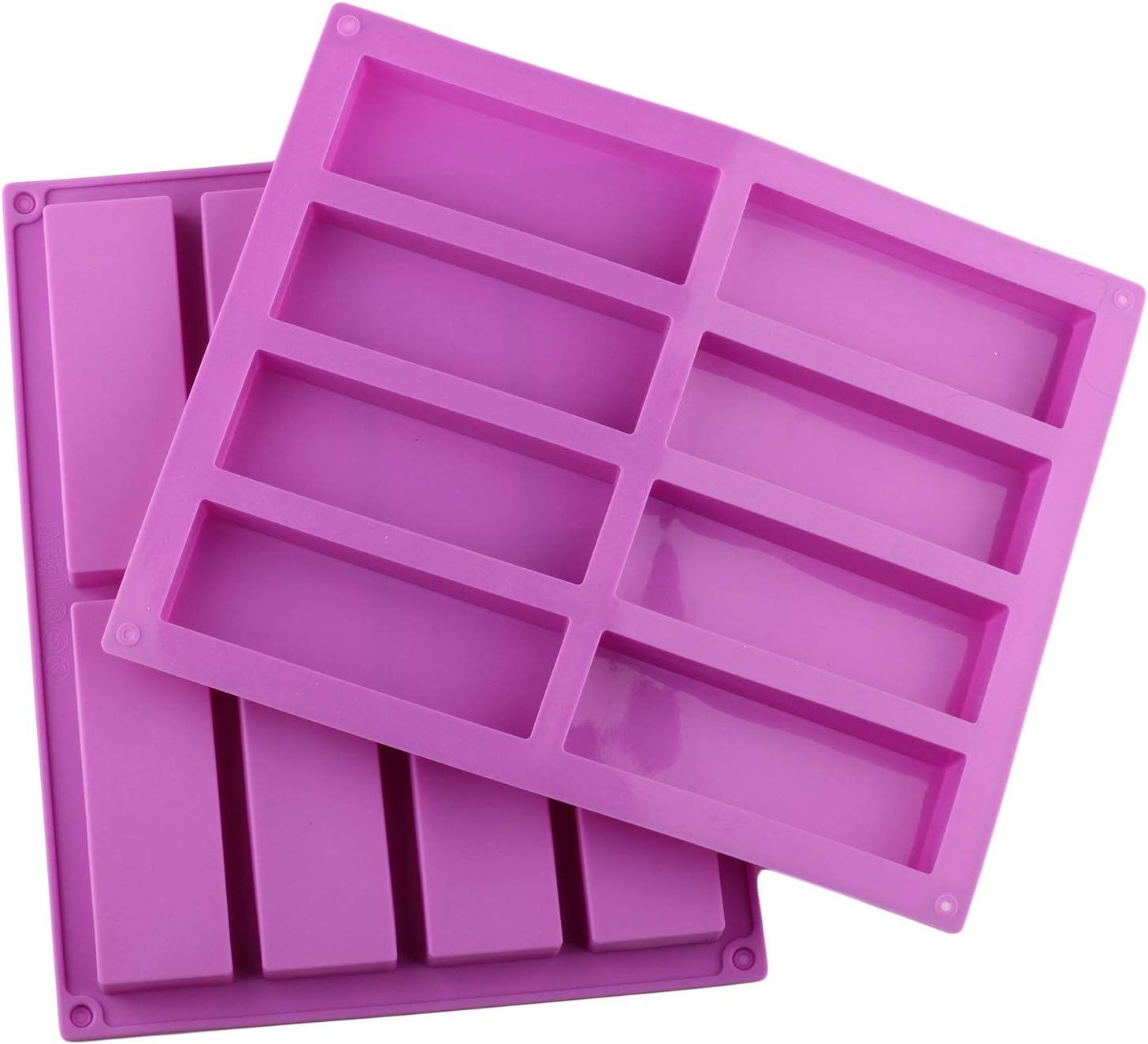 Mujiang Moldes de silicona para barra de granola rectangular de 8 cavidades, moldes de barra de cereales para nutrición, juego de 2