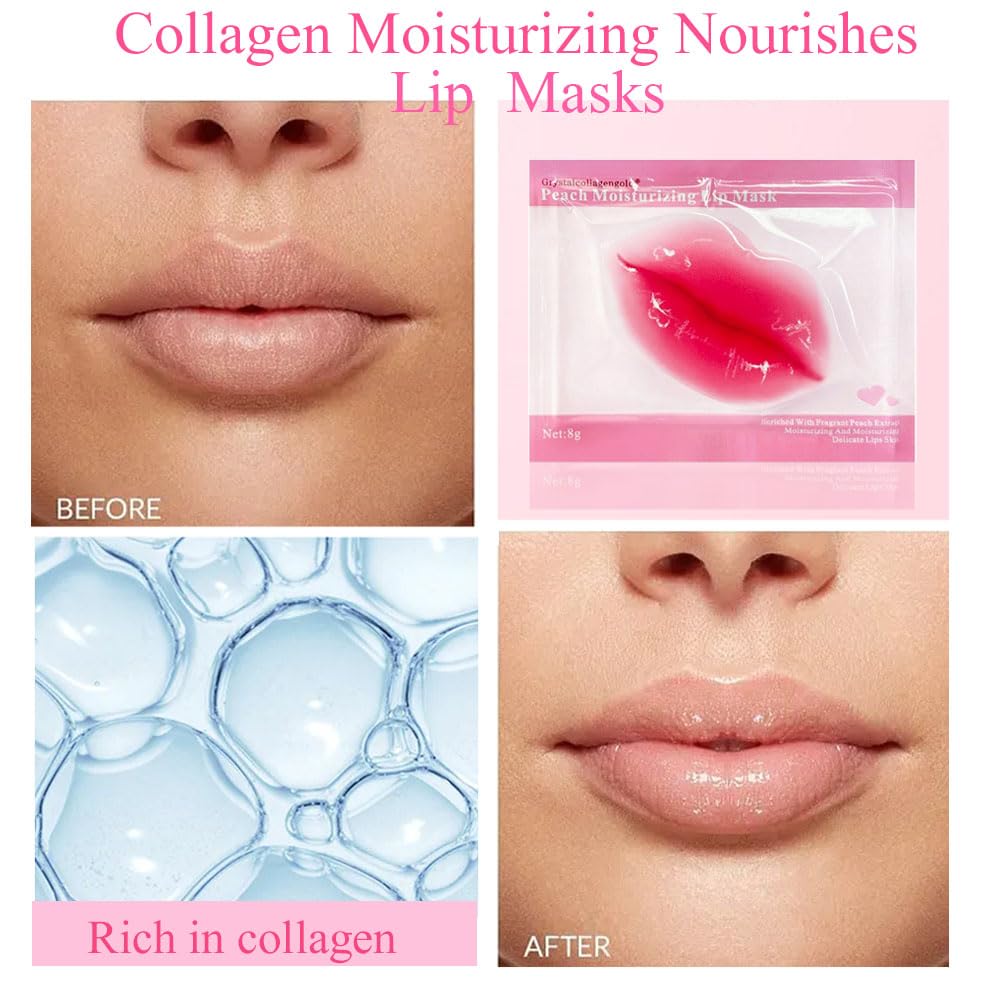 ZARICS 30 máscaras de ojos y máscaras de gel para labios, para reducir las arrugas para ojos hinchados y ojeras, labios hidratantes y
