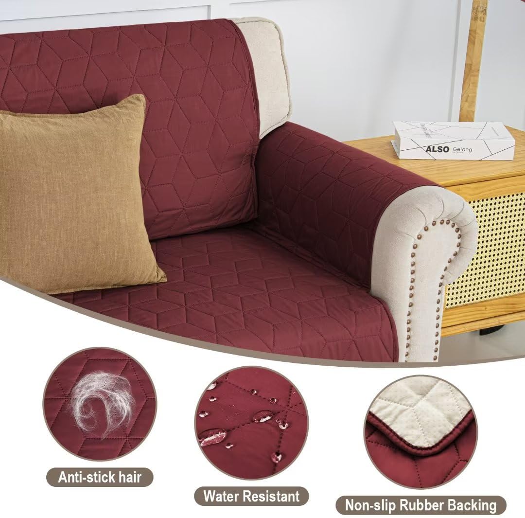 Victree Funda reclinable antideslizante para silla reclinable, 100 % impermeable, funda de sofá reclinable, protector de muebles con bolsillo y