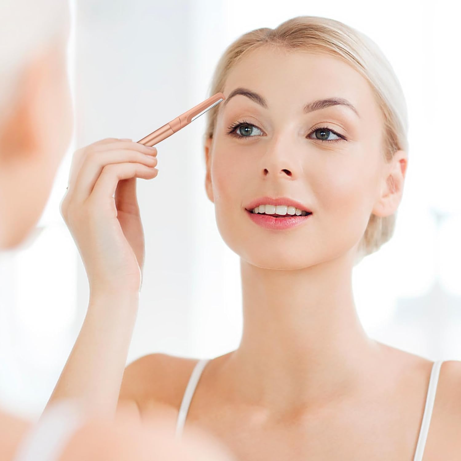 FYB Recortadoras de cejas, para mujeres y hombres, 5 piezas de acero inoxidable con cubierta de seguridad, multiusos, 2 exfoliantes y 3 recortadores