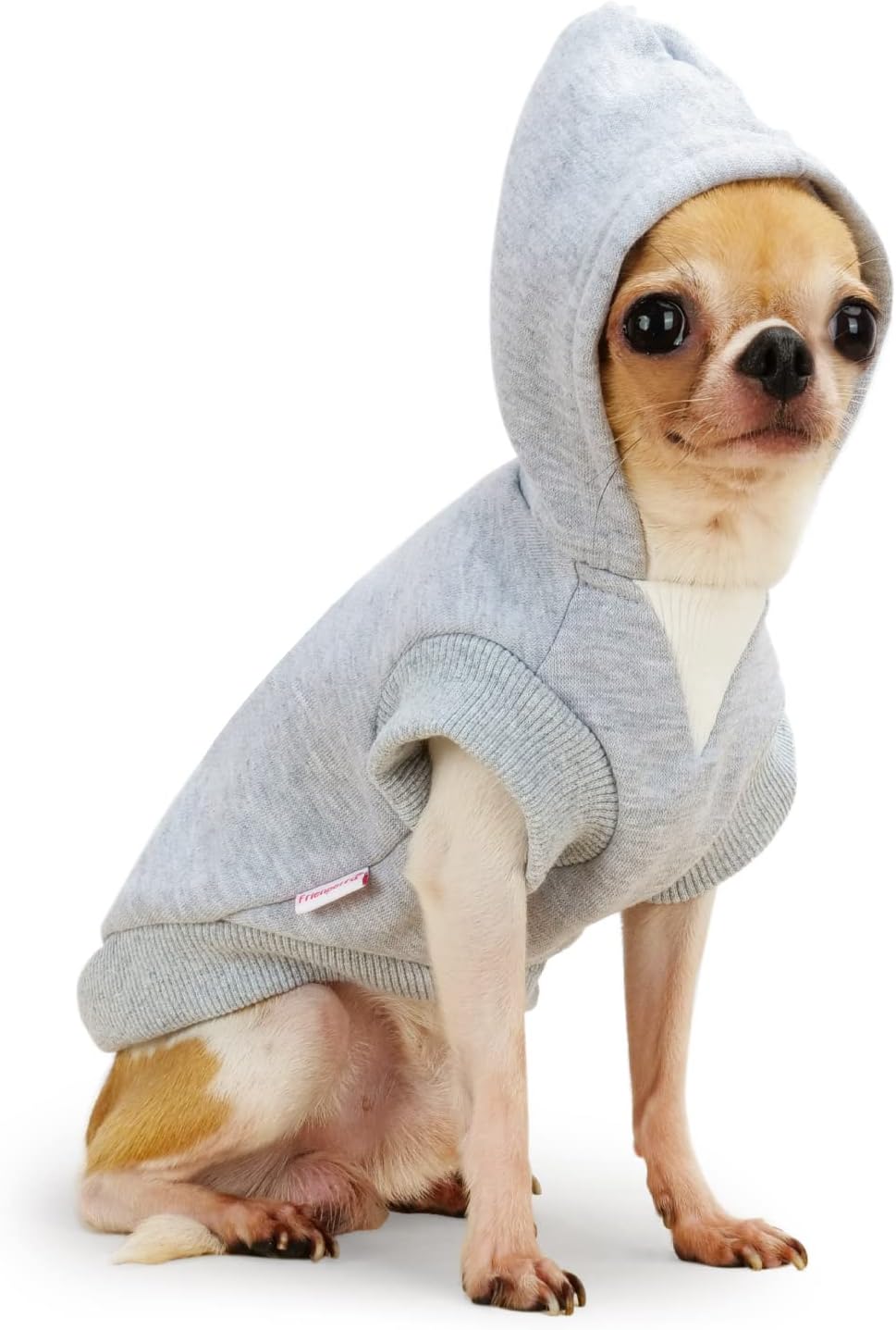 Ropa de Frienperro para perros pequeños, hembra, niño, 100% algodón, sudadera con capucha para perros pequeños, ropa de chihuahua, sudadera cálida