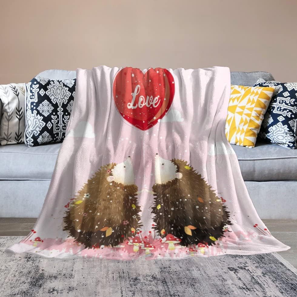 Manta de erizo, bonita manta romántica rosa suave y cálida, manta de cama para niñas, regalos para sofá, dormitorio, sofá, oficina, automóvil, para