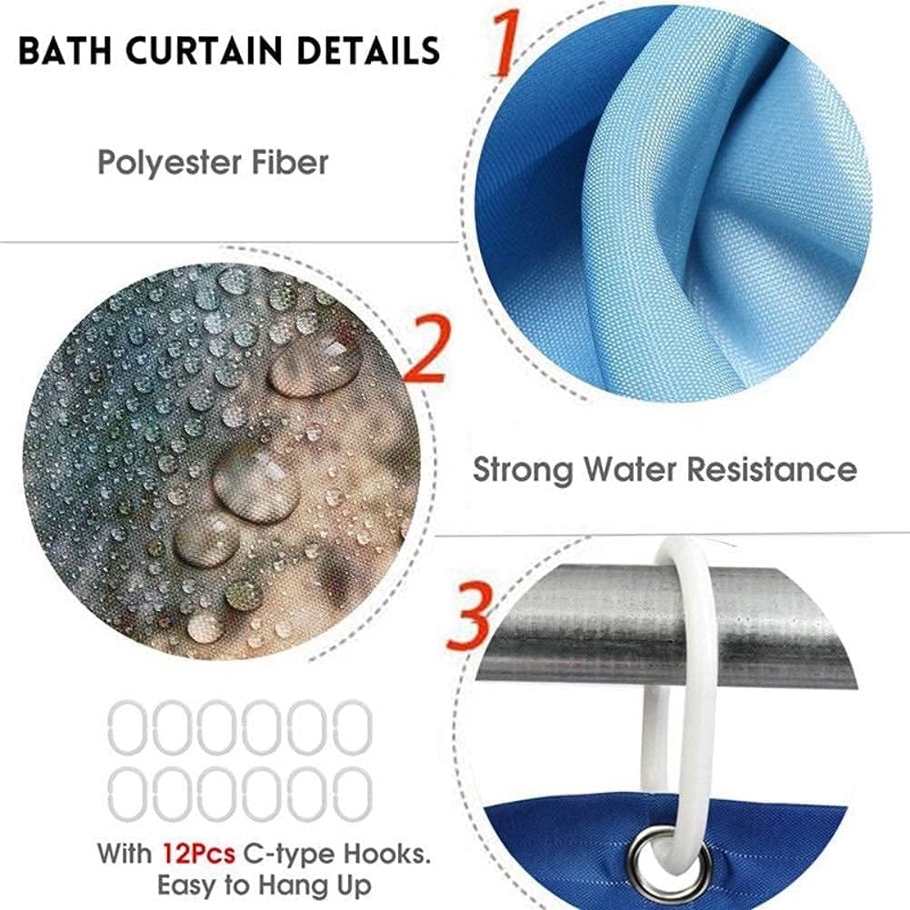 Juego de cortinas de ducha de Navidad con alfombras, cortinas de ducha impermeables de tela navideña para baño con cortina de ducha, juegos de