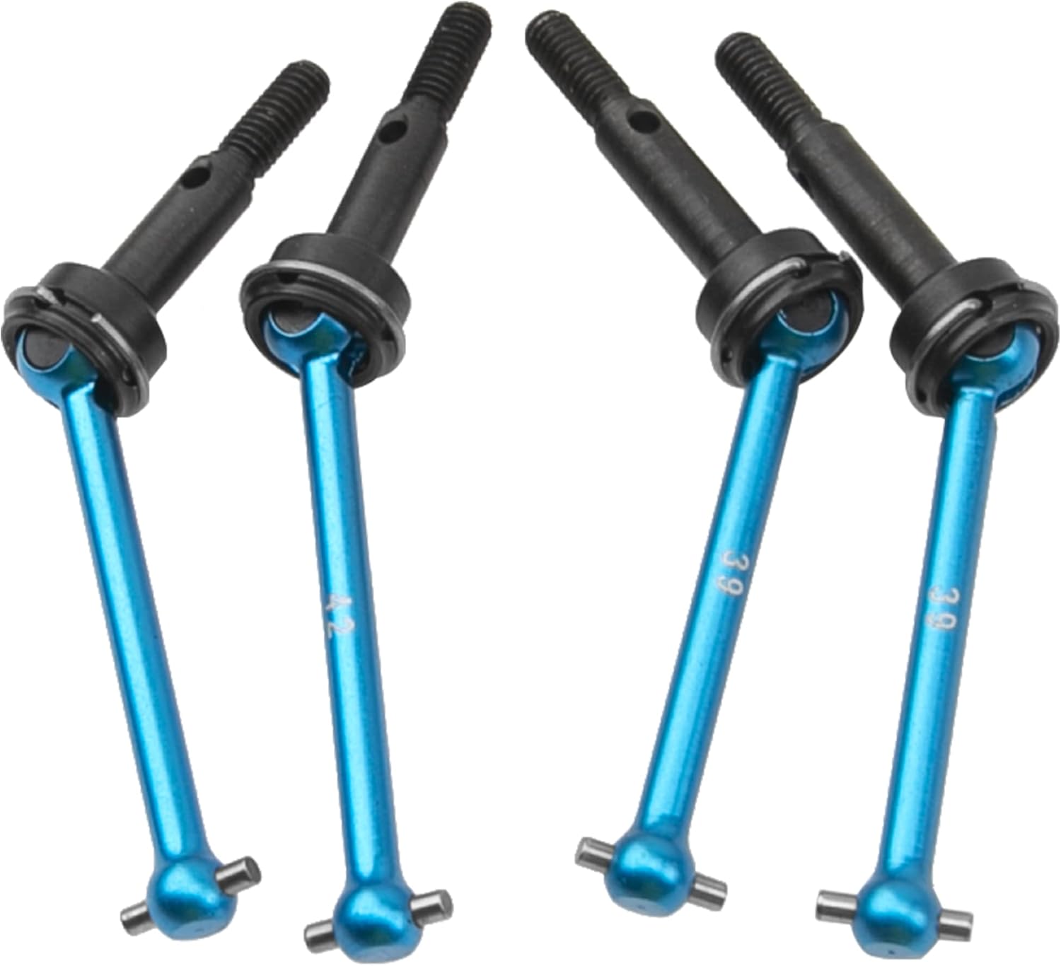 4 piezas Vgoohobby CVD eje de transmisión delantero y trasero 54515 54516 1.654in 1.535in compatible con el coche RC de 110 (azul)