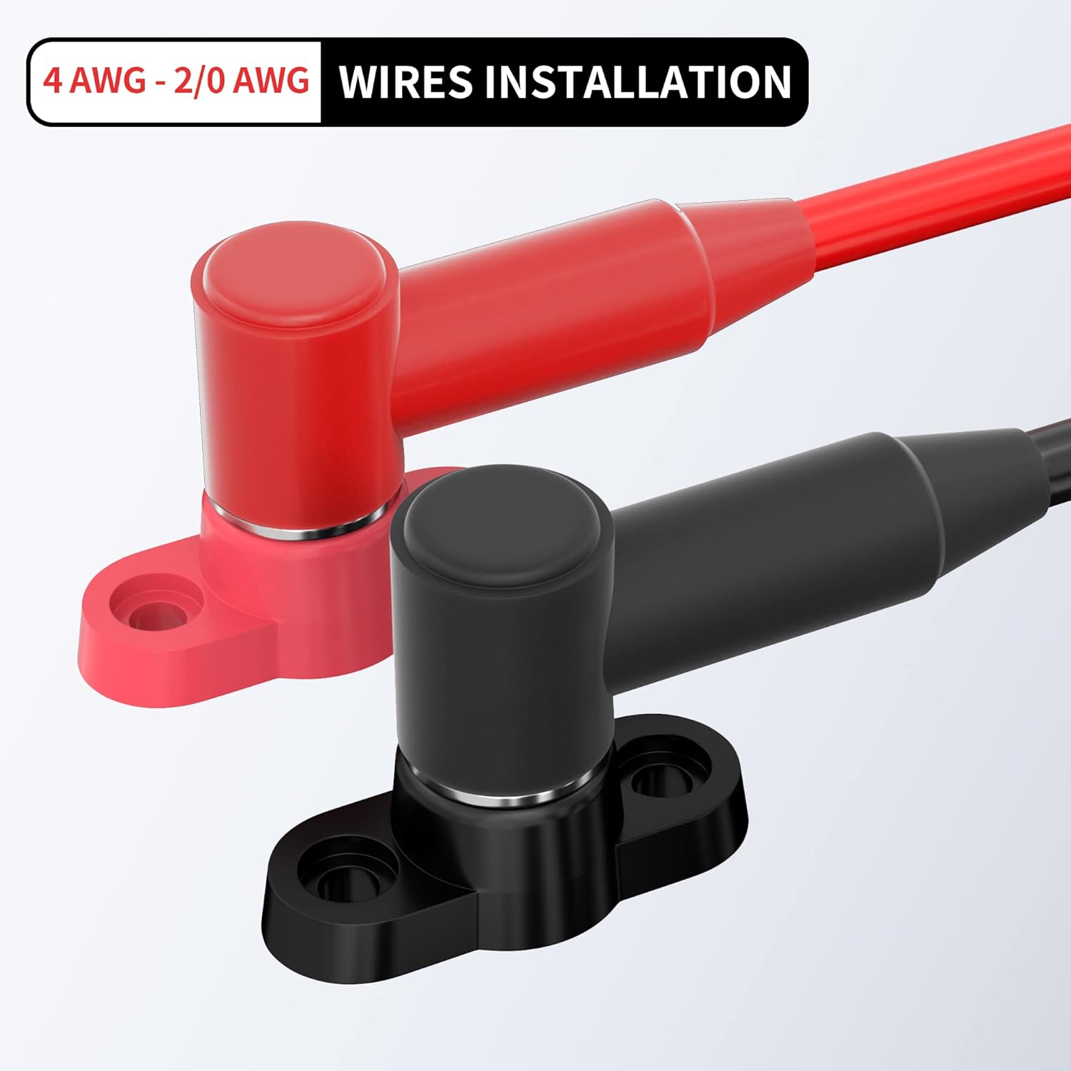 Paquete de 10 cubiertas de terminal de batería para poste de batería de 14″, 516″, 38″, cubierta protectora de terminal de silicona para cable de