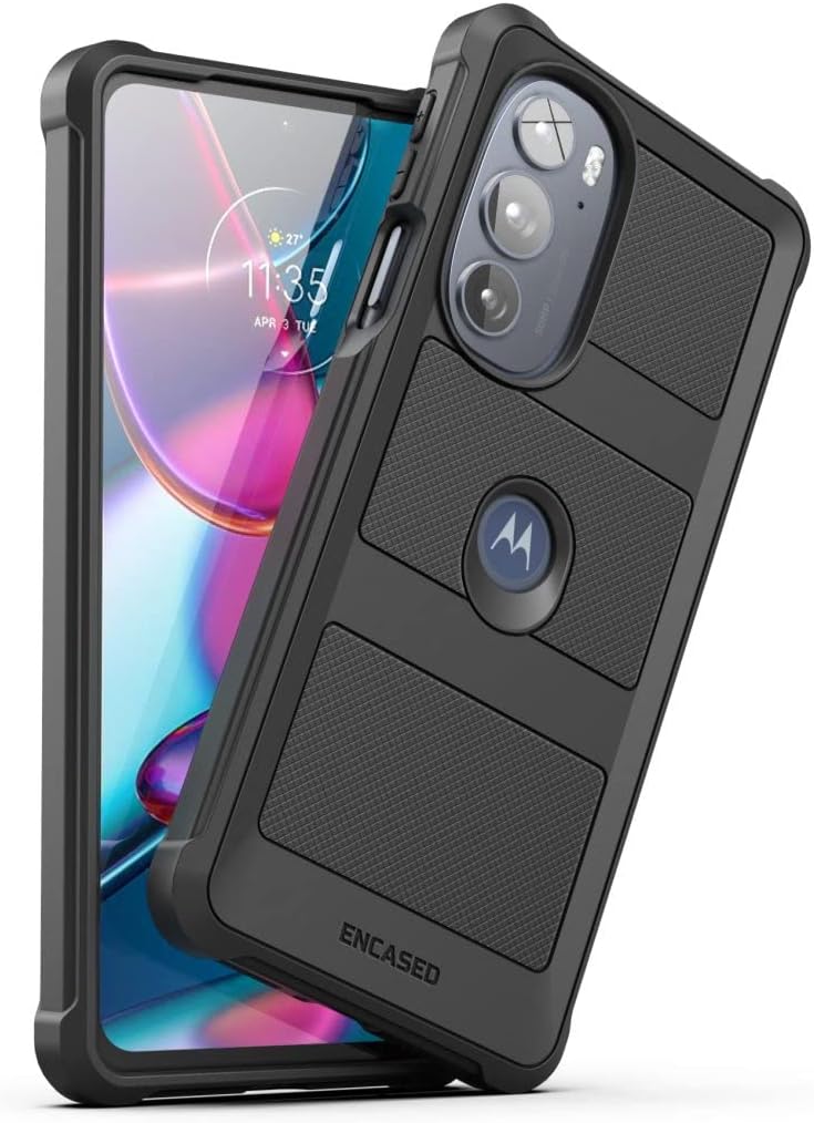 Falcon Armor Funda para Motorola Edge Plus 2022 – Funda protectora resistente para teléfono (negro)