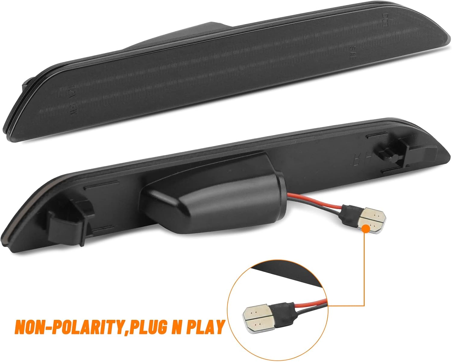 Bestview Accesorios de luces LED de posición laterales traseras para Ford Mustang 2015-2022, doble fila blanca para guardabarros trasero trasero