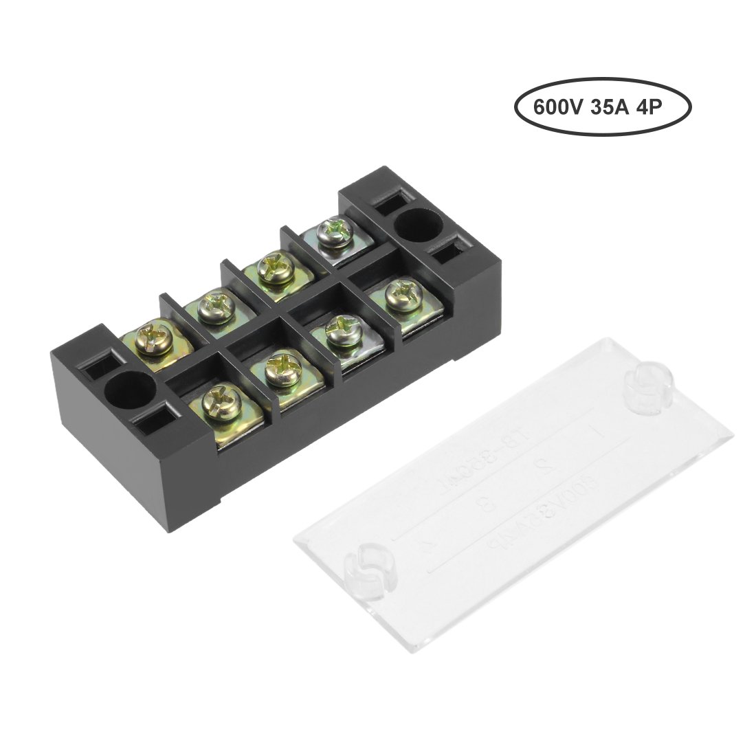 uxcell 2 unids 4 posiciones filas dobles 600 V 35 A barrera de alambre bloque terminal tira TB-3504L