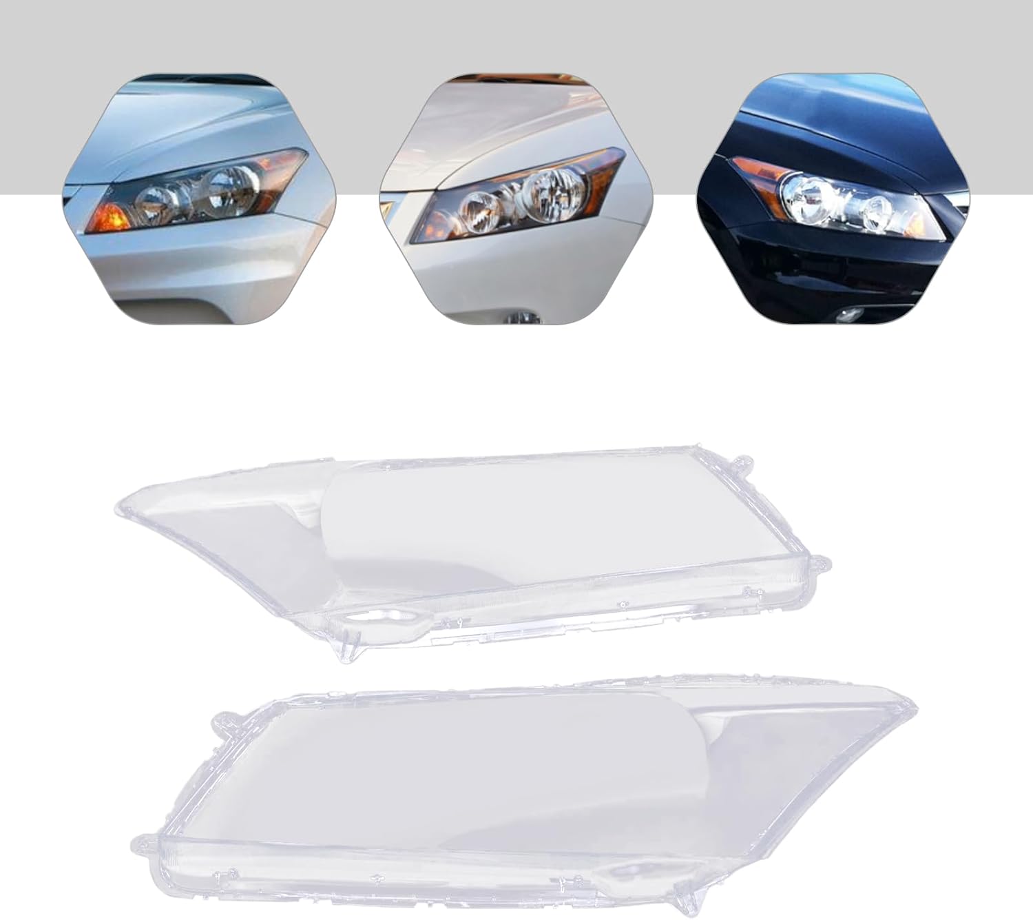 CNCEST Par de fundas de lente de faros delanteros  Reemplazo de pantalla delantera izquierda y derecha para faros delanteros  Compatible con Honda