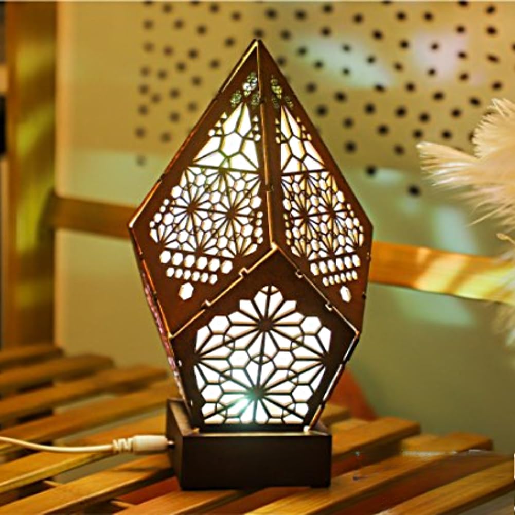Polar Star – Lámpara de pie grande con luces LED de diamantes coloridos, lámparas bohemias, funciona con pilas, luces LED coloridas para habitación,