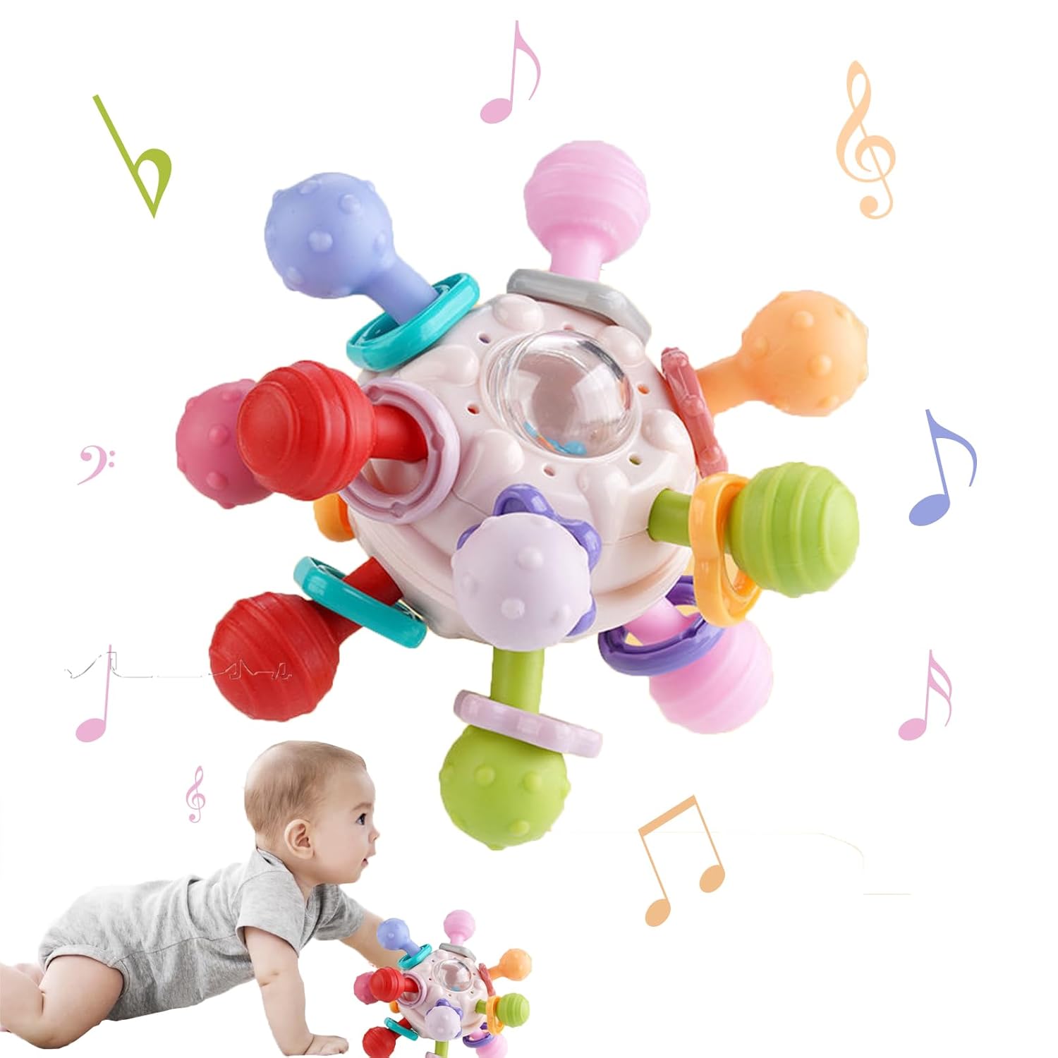 Juguete Montessori sensorial para bebé, mordedores para recién nacidos, sonajeros de desarrollo, juguetes para masticar, regalos para niños