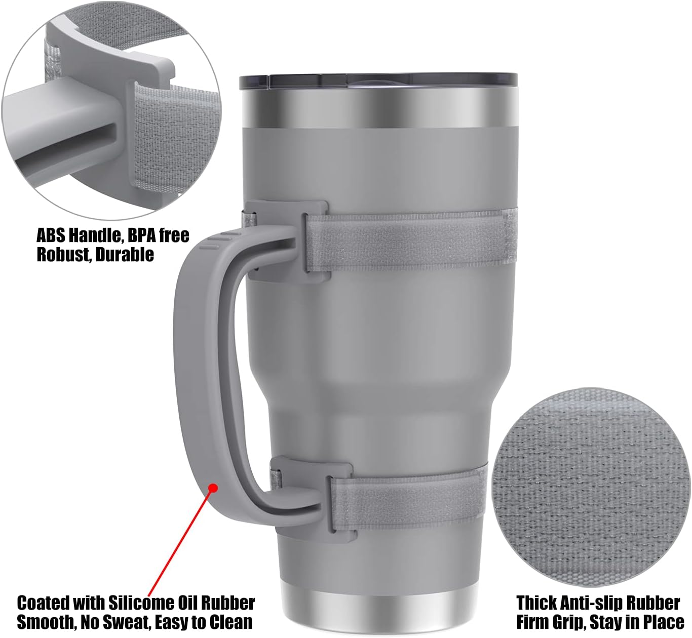 Mango de vaso ajustable para YETI de 20 onzas, 30 onzas, 40 onzas, 20 onzas a 44 onzas, RTIC, Ozark Trail, Simple Modern, SIC, SUNWILL, Tervis,