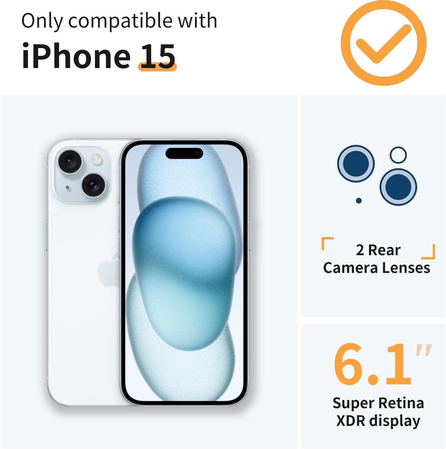 Funda compatible con iPhone 15 con protector de pantalla, diseño de patrón de flores, funda transparente floral para mujer, a prueba de golpes,