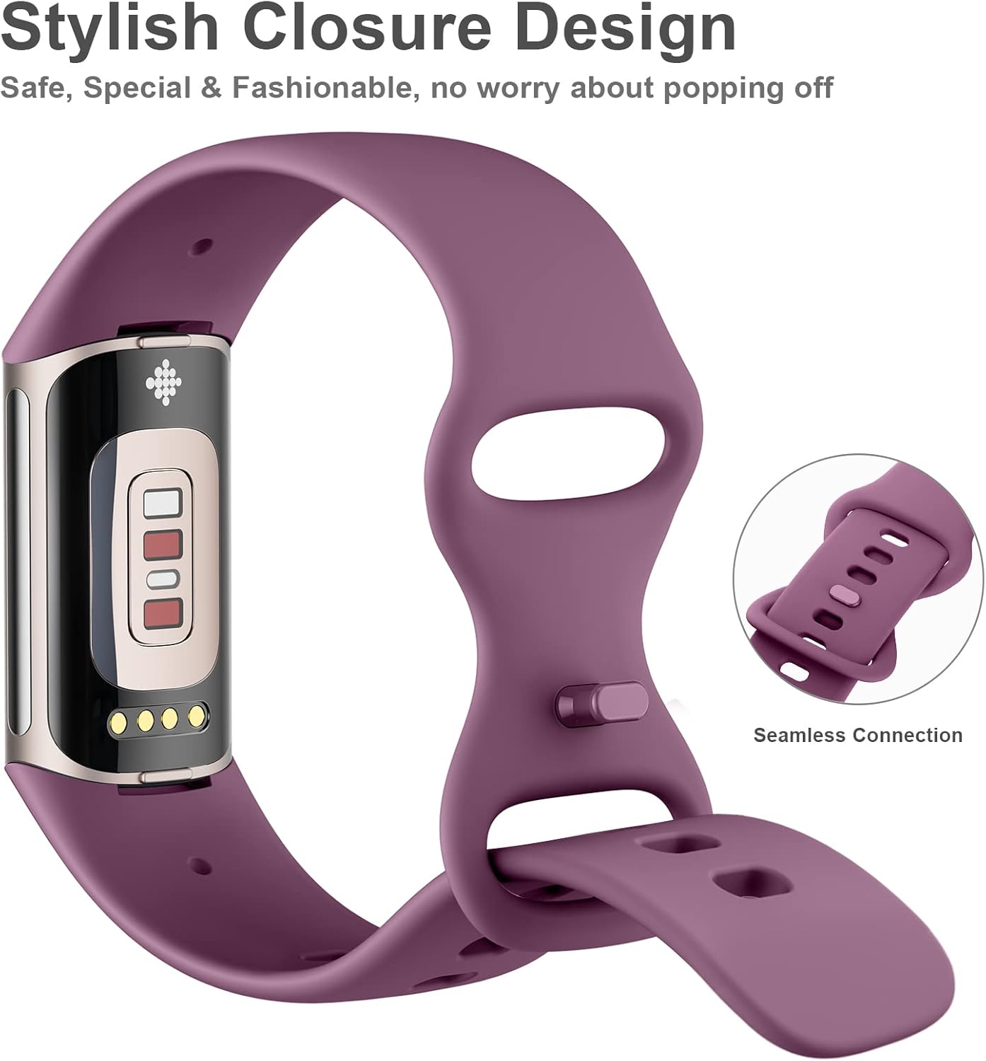 Correa compatible con Fitbit Charge 5 bandas para mujeres y hombres, correa de repuesto deportiva ajustable impermeable de silicona suave para