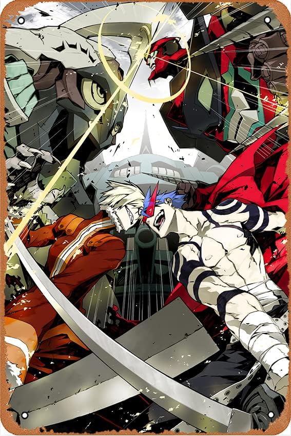 Tengen Toppa Gurren Lagann – Pósteres de anime Kamina, decoración de pared de metal vintage para bares, restaurantes, cafeterías, pubs de 12 x 8