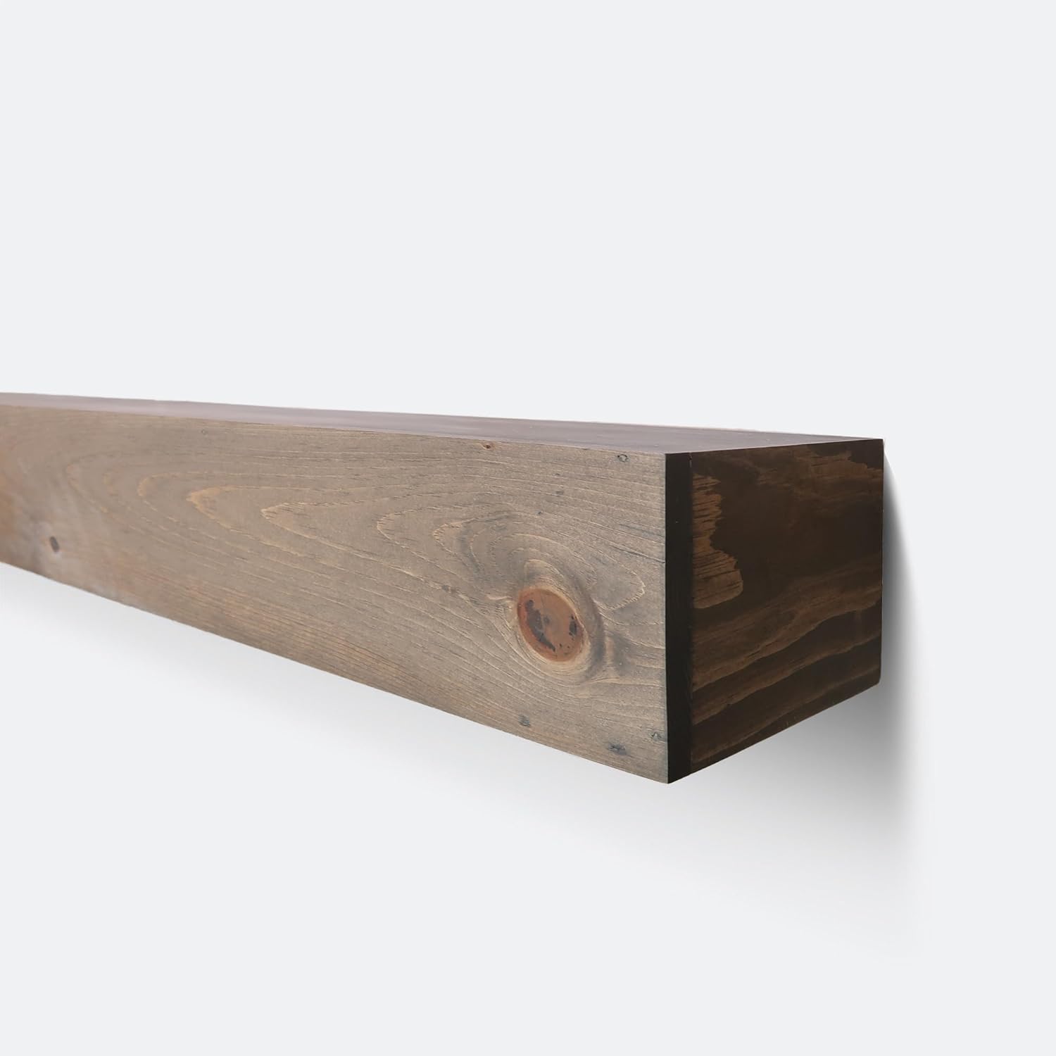 URBANDI Moderno repisa de chimenea, contemporáneo, manto flotante, estante, hecho a mano, (gris, 84 pulgadas de largo x 6 pulgadas de alto x 8