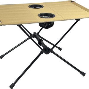 Sutekus Mesa de camping plegable con 2 portavasos, compacta y ligera, con tapa dura, con bolsa de almacenamiento (desierto) Sutekus Mesa de camping plegable con 2 portavasos, compacta y ligera, con tapa dura, con bolsa de almacenamiento (desierto)