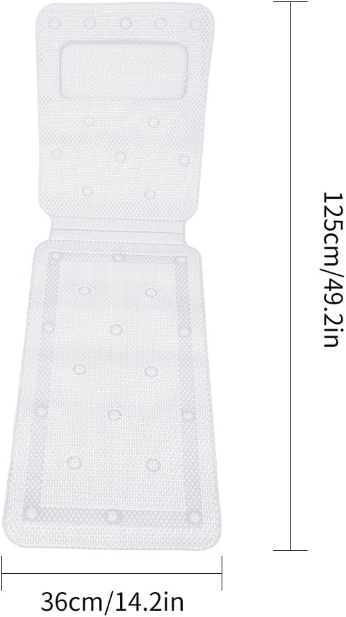 Alfombrilla de baño de cuerpo completo, 1 colchón de spa, antideslizante, cojín de lujo, suave, transpirable, acolchado, para tina, soporte para