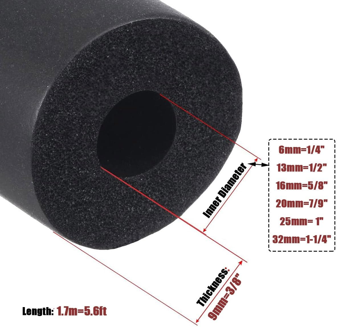 Tubo de espuma resistente al agua, antideslizante, para herramientas de fitness, soporte de identificación de 14″-4-13″ de grosor 35″ 79″ cubierta