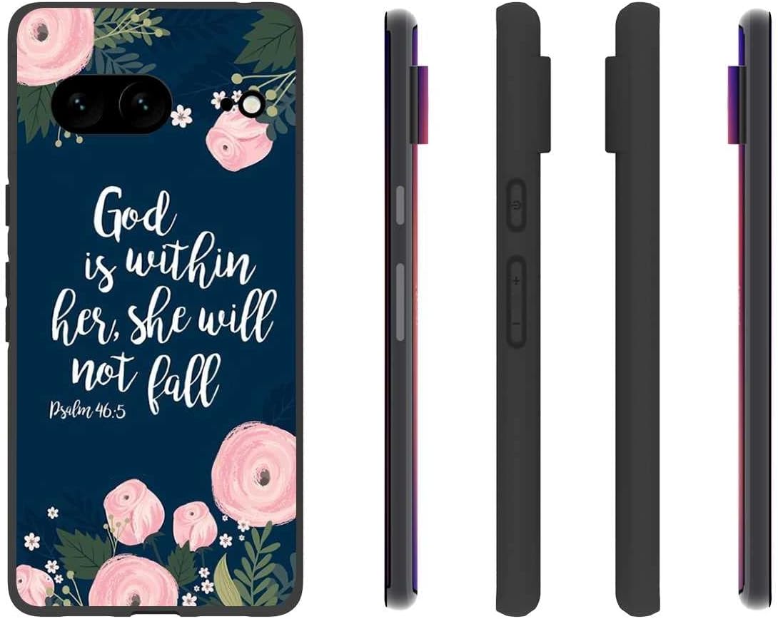 Compatible con Google Pixel 7 – Funda con citas inspiradoras, con versículos bíblicos cristianos alentadores de la Biblia para Google para niñas y