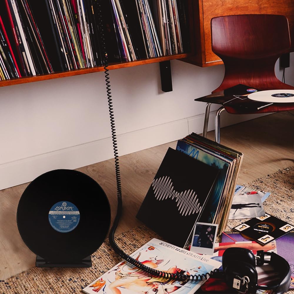 ANTEISI Acrylic Audio Tabletop Record Holder, Record Stand Display, vinyl record storage, vinyl record holder, record player stand,Cd, Ipad, Record