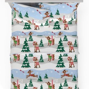Franco Rudolph Holiday & Christmas Bedding – Juego de sábanas de franela 100% algodón súper suave, tamaño matrimonial, (producto oficial) Franco Rudolph Holiday & Christmas Bedding – Juego de sábanas de franela 100% algodón súper suave, tamaño matrimonial, (producto oficial)