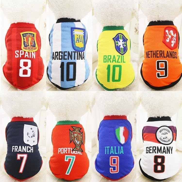Ropa para perro, juego de 8 piezas de camiseta deportiva con temática de fútbol americano para mascotas, para cachorros pequeños, medianos y