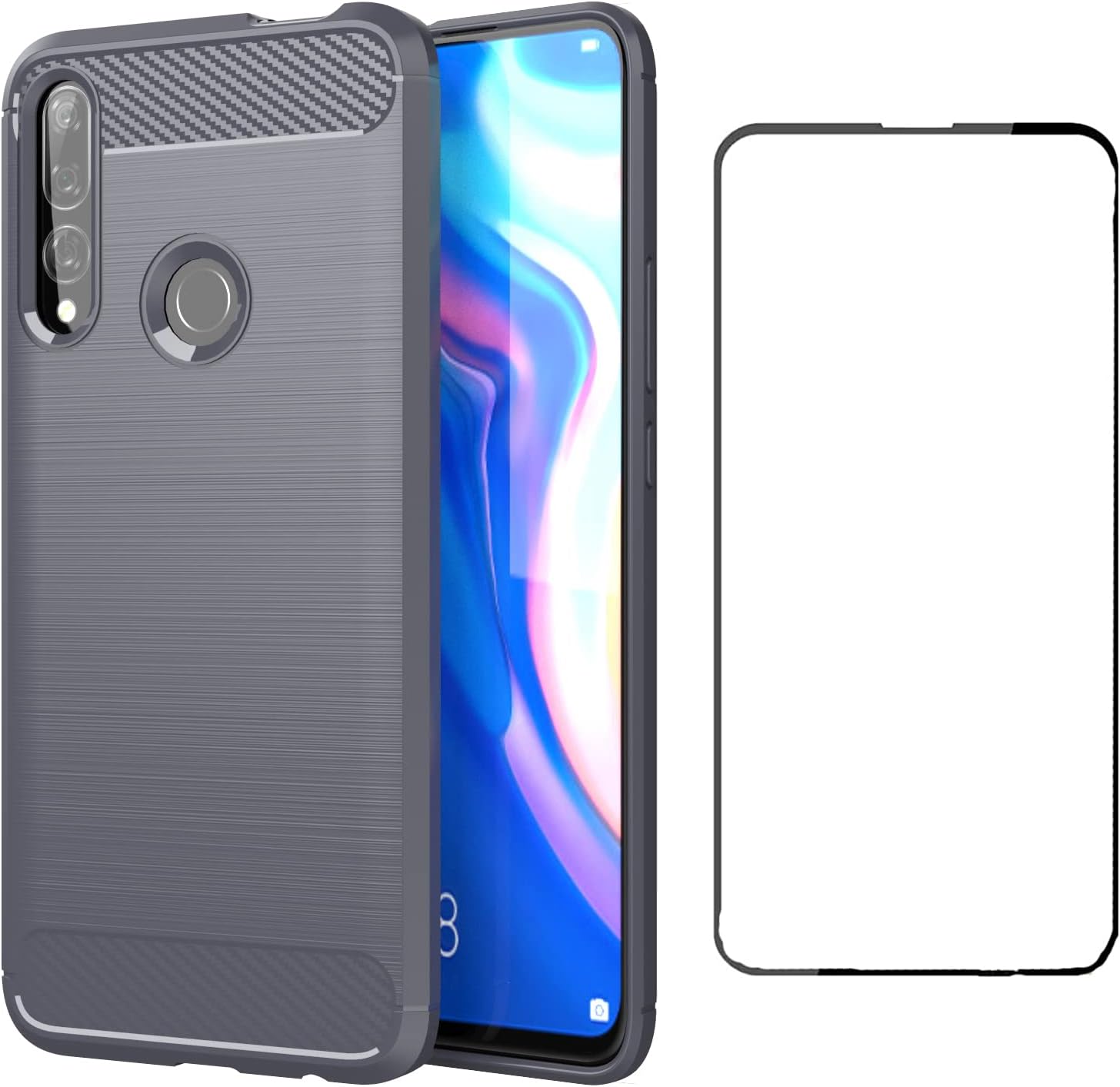 Asuwish Funda de teléfono para Huawei Y9 Prime 2019Honor 9XP Smart Z con protector de pantalla de vidrio templado y accesorios de celda de silicona
