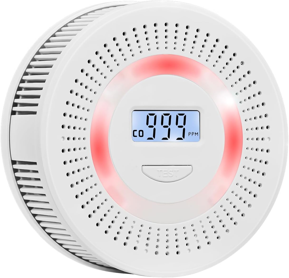 Detector de CO y humo 2 en 1, detectores de monóxido de carbono con botón de pruebareinicio y pantalla LED digital y detectores de alarmas y