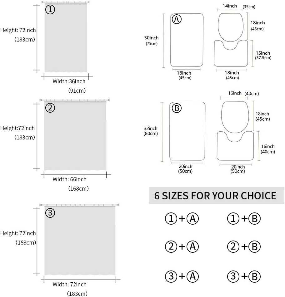 4 Pcs Shower Curtain Set Bathroom Sets, 72″x72″ Absorbent Non-Slip Bathroom Rugs Bath Mat and Toilet Lid Cover, Christmas Snowman Snowflake Blue