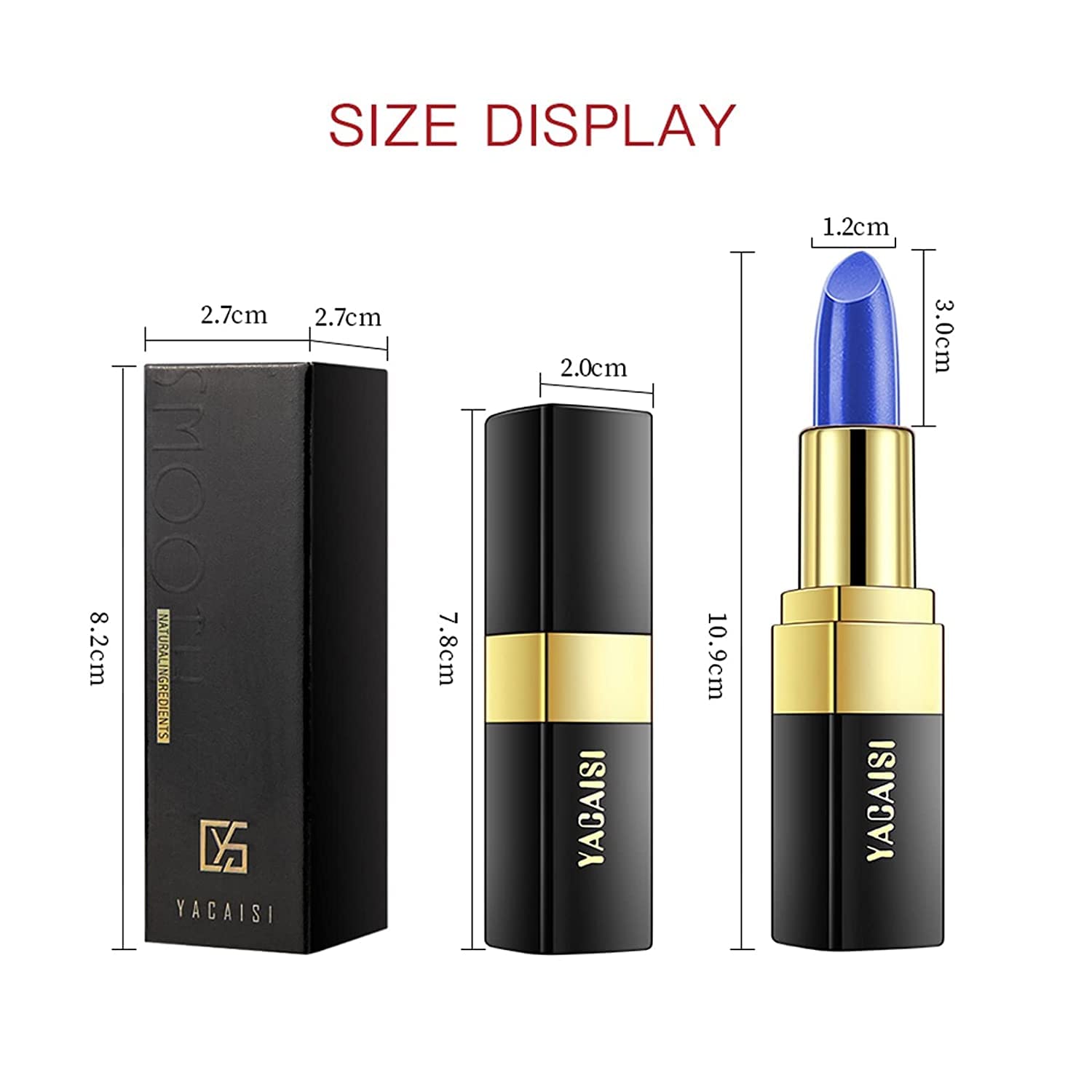 Go Ho Lápiz labial Blue Magic, lápiz labial que cambia de color, brillo labial brillante, lápiz labial rosa, brillo labial hidratante de larga