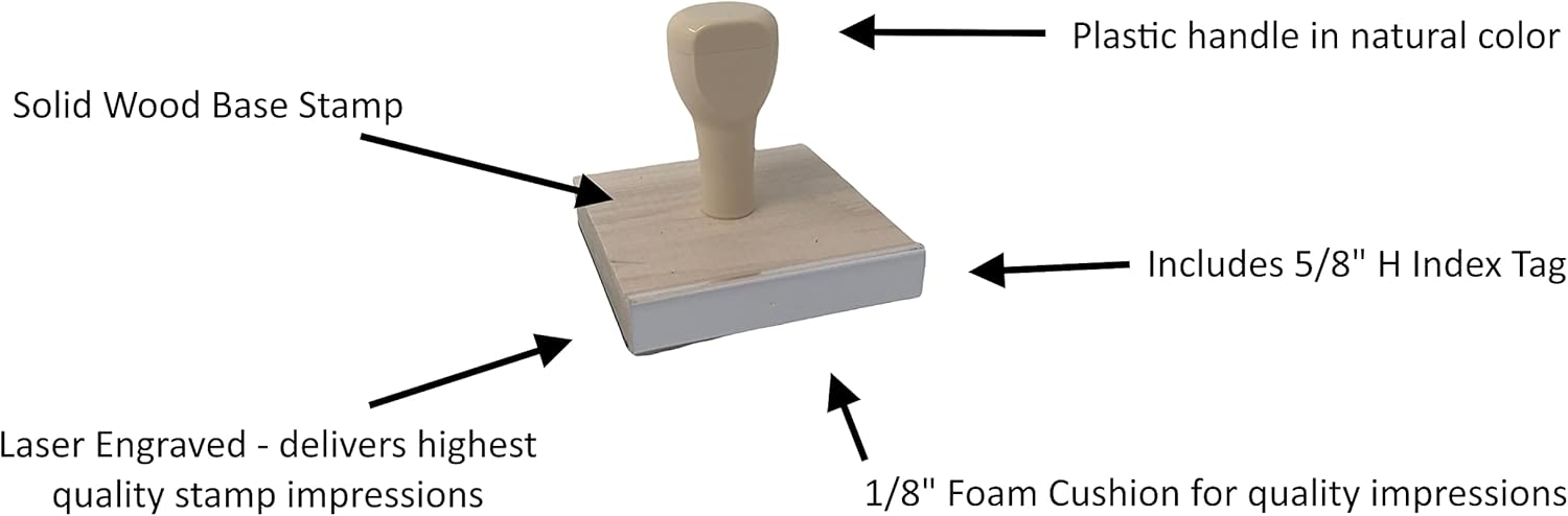 Hola sello de goma, 2 x 3″ sello de madera