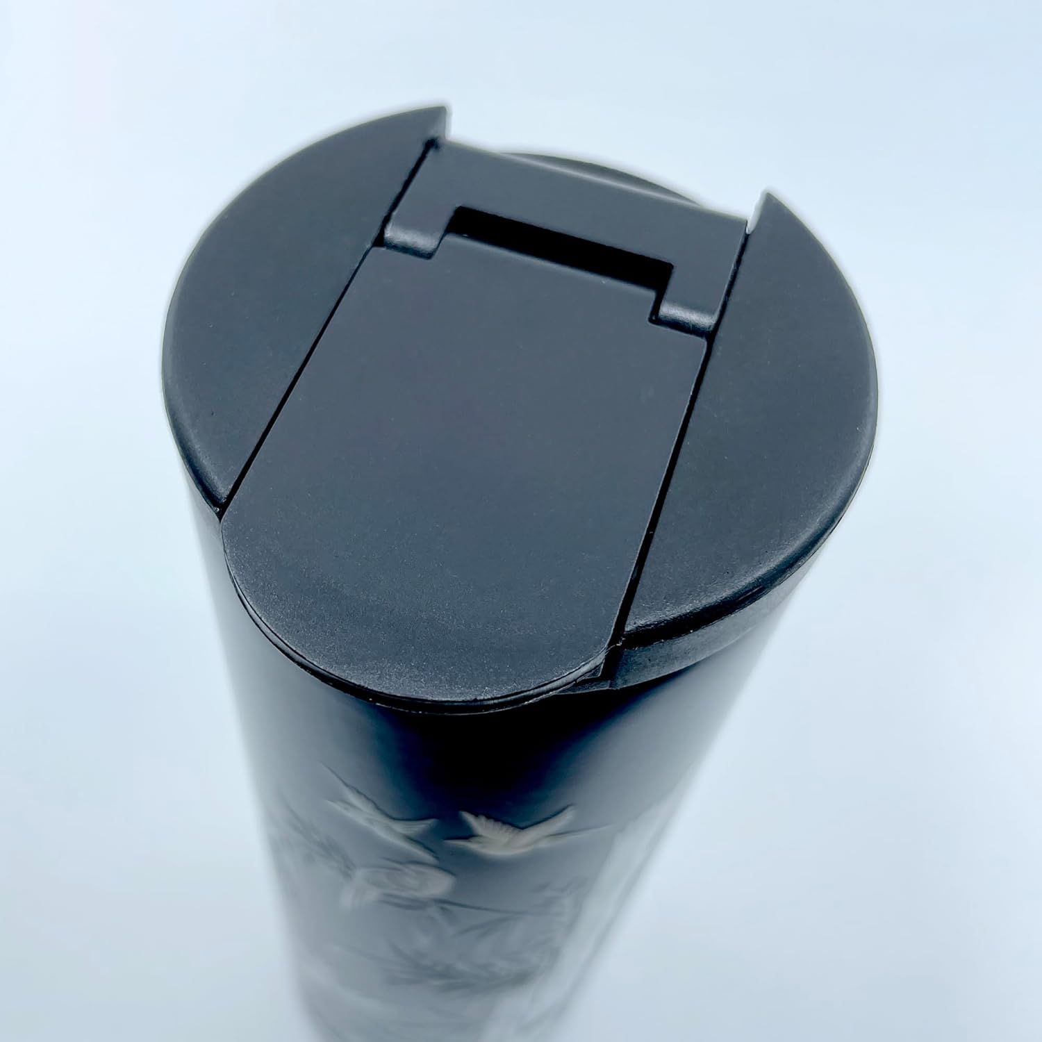Botella de agua de viaje aislada al vacío, de acero inoxidable con tapa abatible segura, boca estándar, 16 onzas (orquídea)